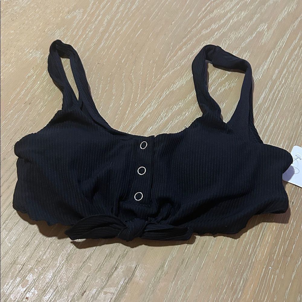 Body Glove Women's Ibiza Kate Tie-Front Bikini Top, Black, Size XS, NWT